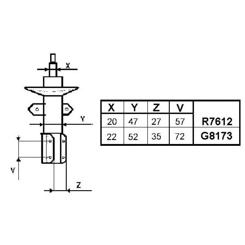 R7612 Monroe Амортизатор OIL передній лівий/правий — фото товара №1