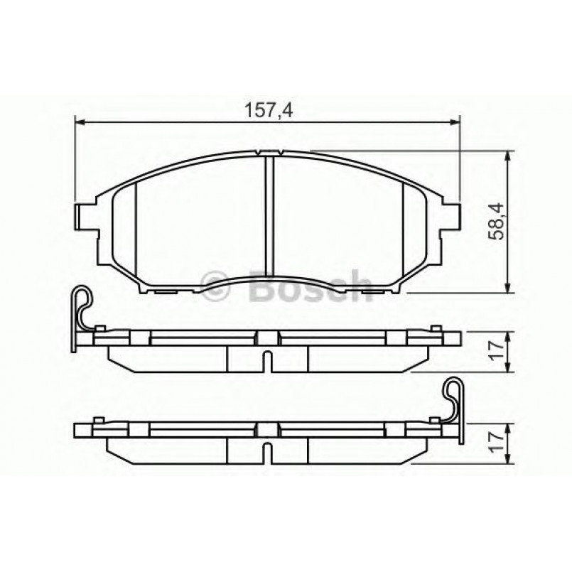 0986494295 BOSCH Гальмівні колодки до дисків BP1244 — фото товара №1
