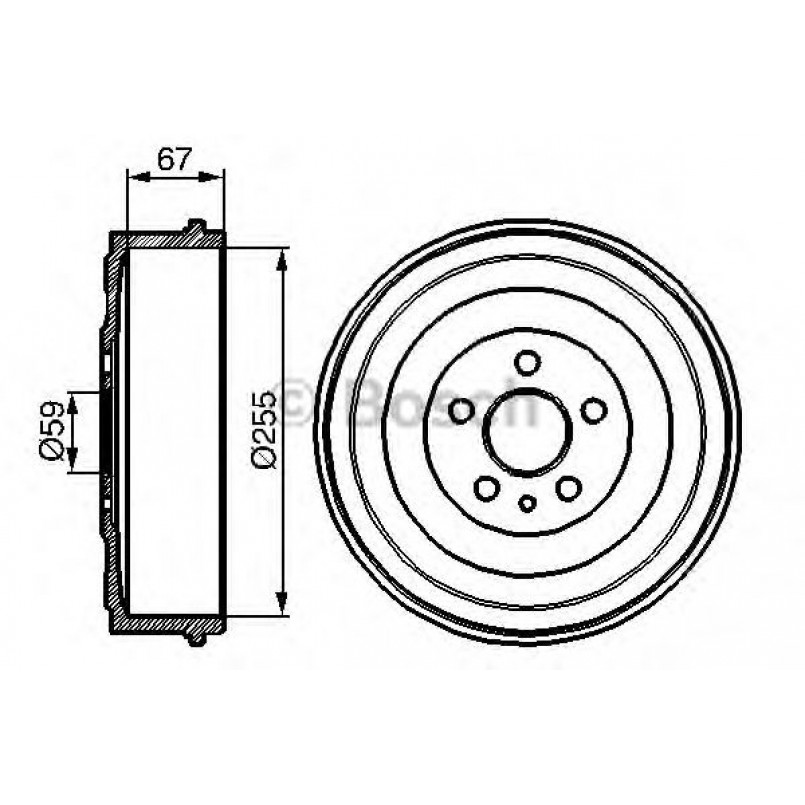 0986477144 BOSCH Гальмівний барабан DB215 — фото товара