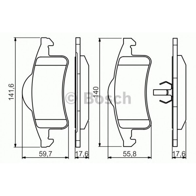 0986424665 BOSCH Гальмівні колодки до дисків BP381 — фото товара №1
