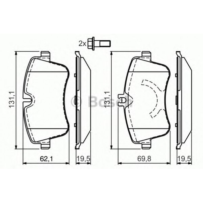 0986424517 BOSCH Гальмівні колодки до дисків — фото товара №1