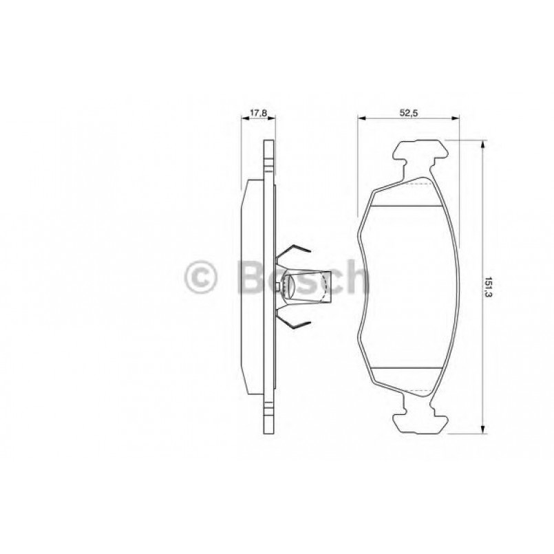 0986424554 BOSCH Гальмівні колодки до дисків BP303 — фото товара №1