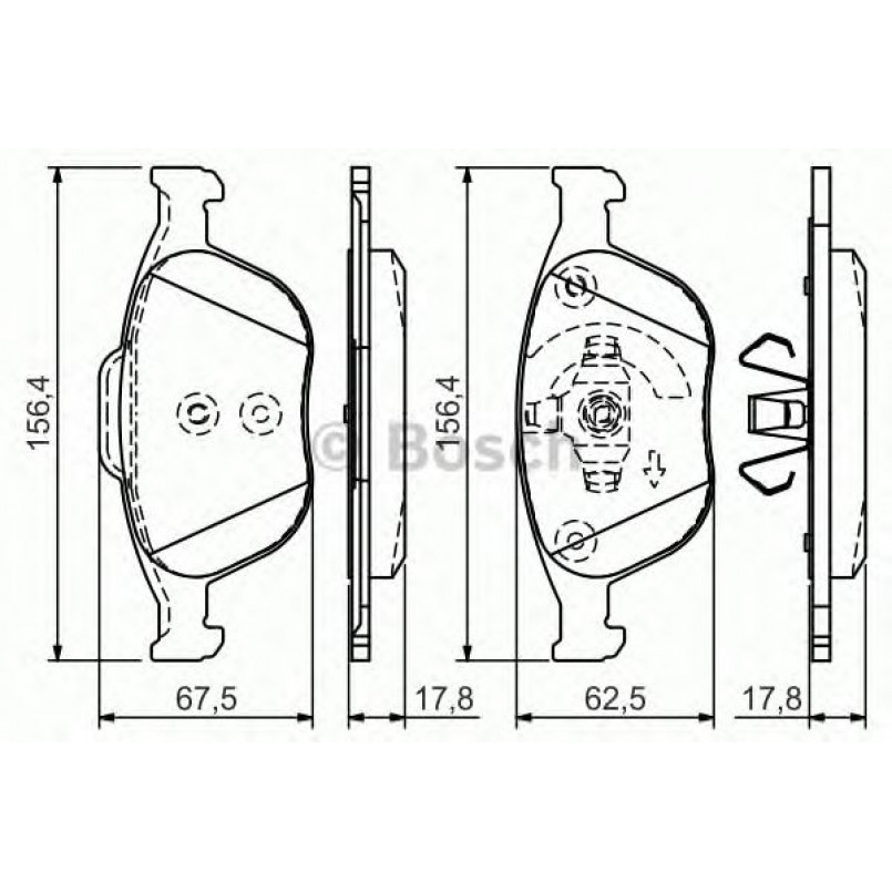 0986495066 BOSCH Гальмівні колодки до дисків — фото товара