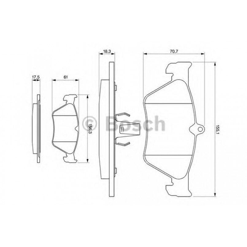 0986461129 BOSCH Гальмівні колодки до дисків BP580 — фото товара