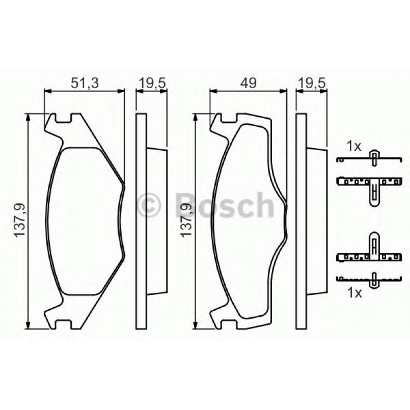0986468873 BOSCH Гальмівні колодки до дисків BP737 — фото товара №1