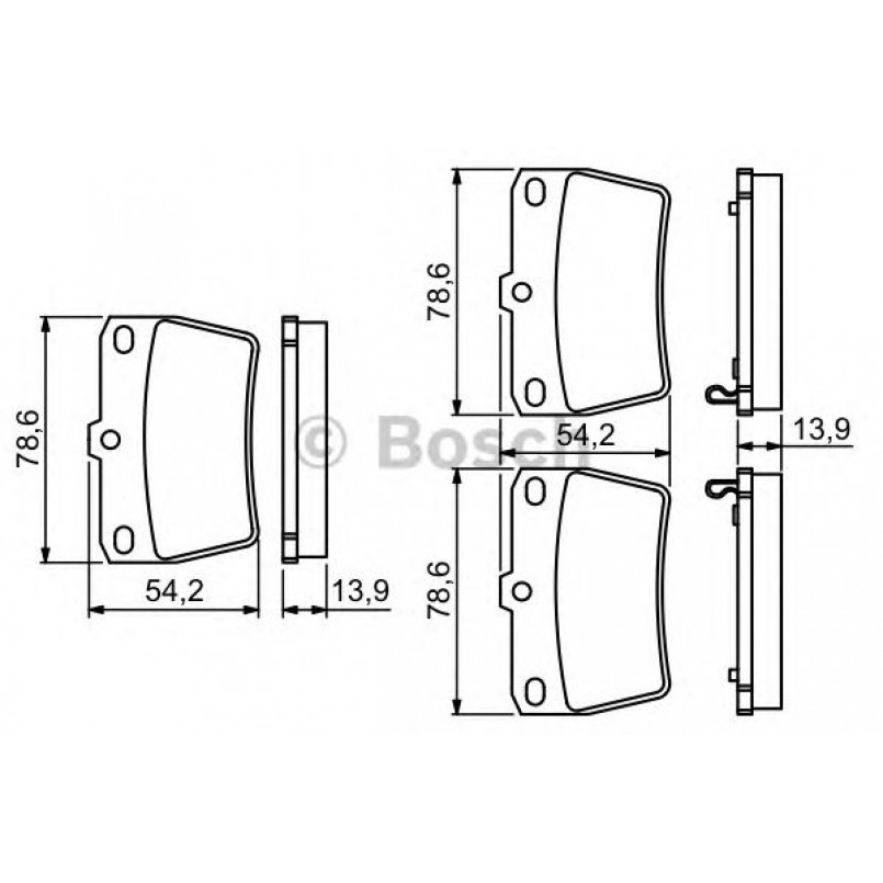 0986494350 BOSCH Гальмівні колодки до дисків BP1258 — фото товара №1