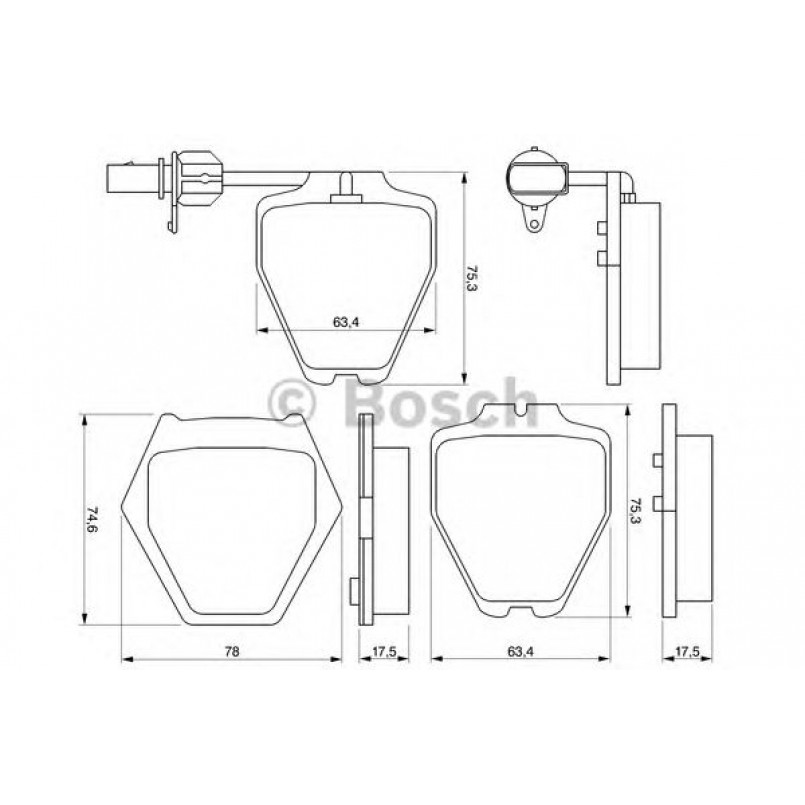 0986424690 BOSCH Гальмівні колодки до дисків BP403 — фото товара №1
