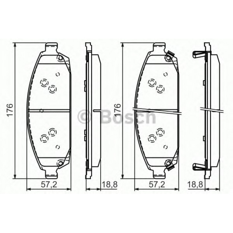 0986494370 BOSCH Гальмівні колодки до дисків BP1278 — фото товара