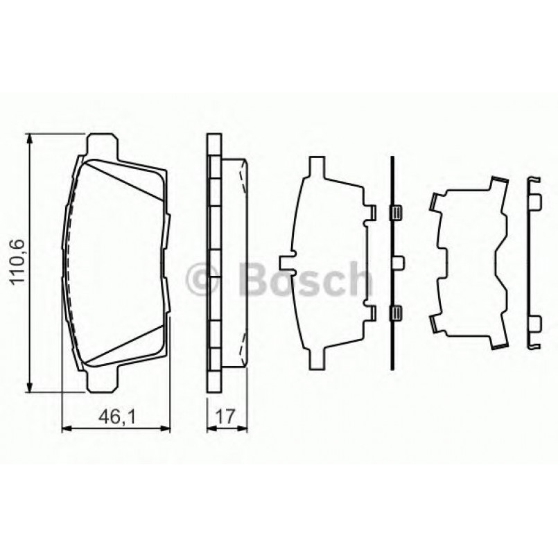 0986494376 BOSCH Гальмівні колодки до дисків BP1284 — фото товара