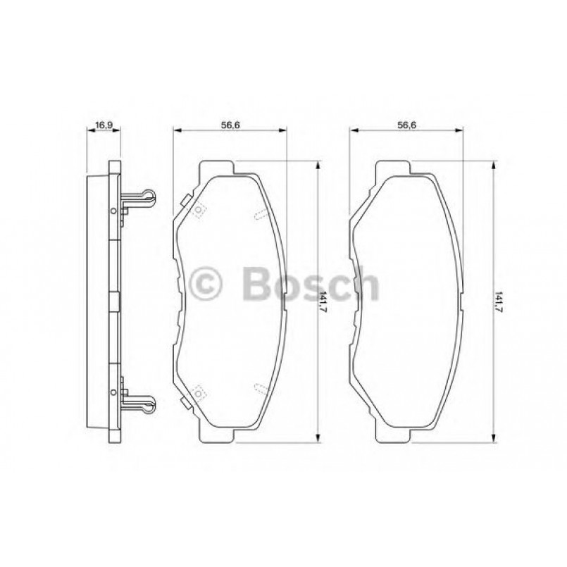 0986424809 BOSCH Гальмівні колодки до дисків BP947 — фото товара
