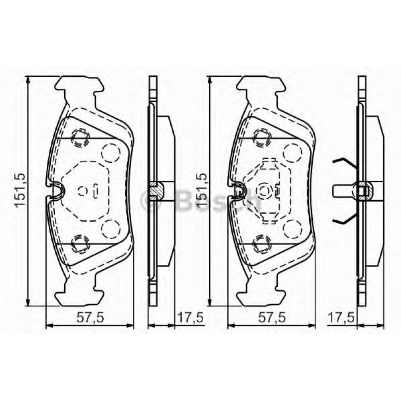 0986495060 BOSCH Гальмівні колодки до дисків — фото товара