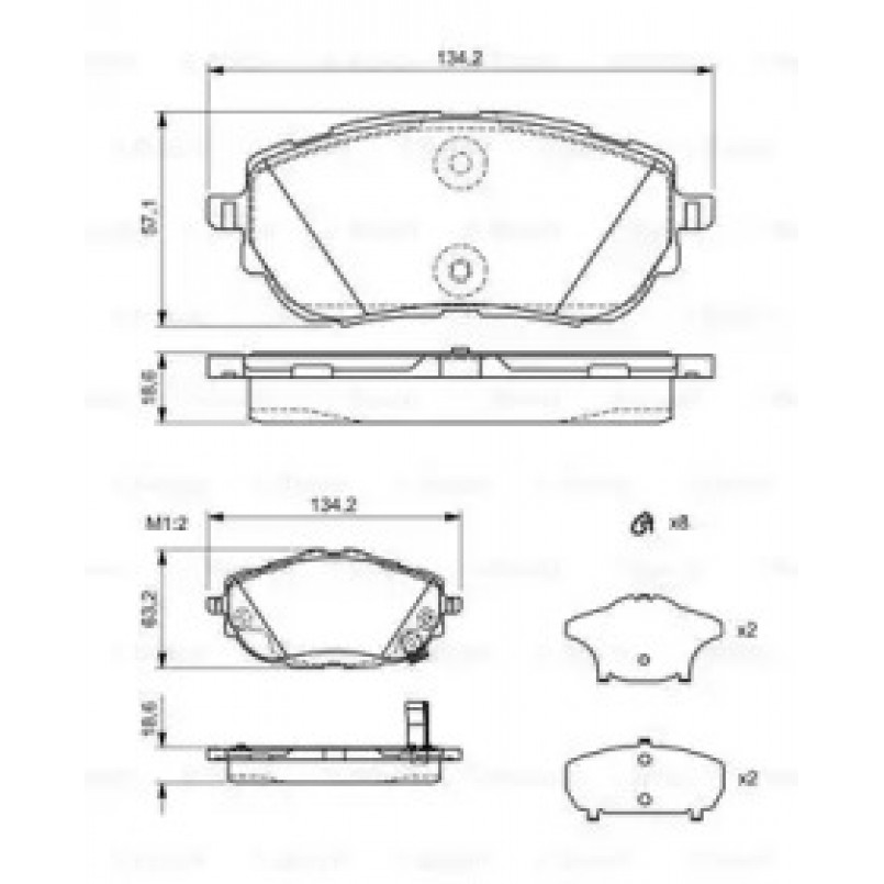 0986494676 BOSCH Гальмівні колодки до дисків BP1671 — фото товара