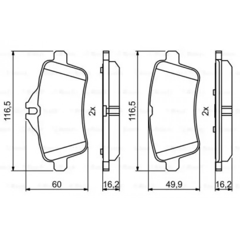0986494771 BOSCH Гальмівні колодки до дисків BP1945 — фото товара