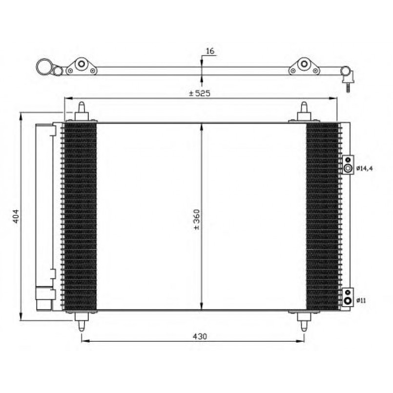 35610 NRF Радіатор кондиціонеру Citroen Berlingo 1.6HDI 05- — фото товара №3