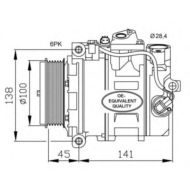 32256 NRF компресор кондиціонера MB Sprinter/Vito CDI (d=100 — фото товара №1