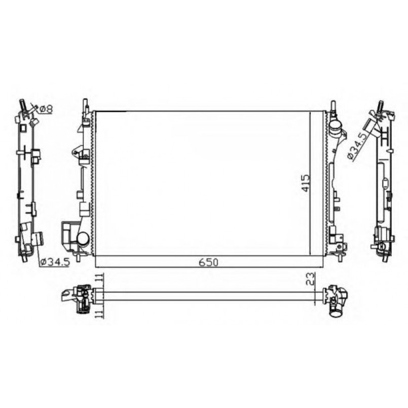 58203A NRF Радіатор охолодження Opel Vectra C 1.6-1.8 16V 02- (Economy Class) — фото товара