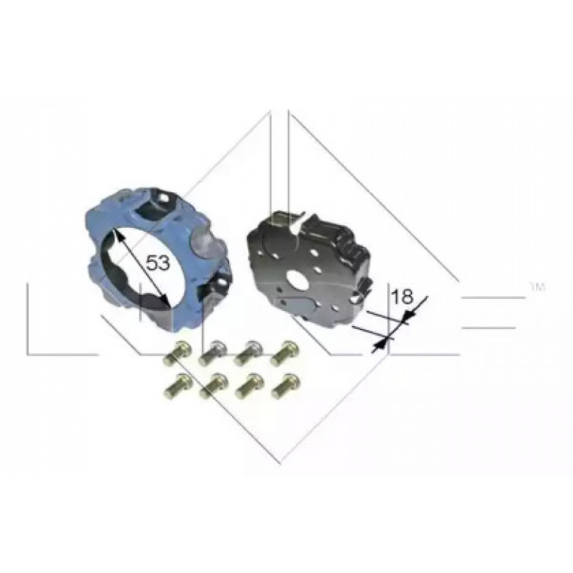 38473 NRF Ремкомплект муфти компресора кондиционера VW Caddy — фото товара