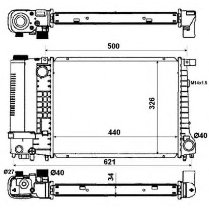 53426 NRF Радіатор охолодження Bmw 3/5 E36/E34 1.6/1.8 i — фото товара №2