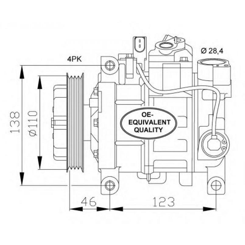 32105 NRF компресор кондиціонера Audi A6 2.5TDI 00-05/A4 01- — фото товара