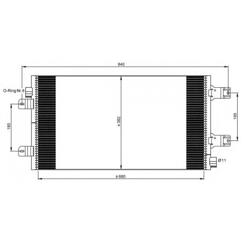 35880 NRF Конденсатор кондиціонера Nissan Interstar 2.5 Dci 06-/Opel Movano 2.5 Cdti 03-/Renault Mas — фото товара №1