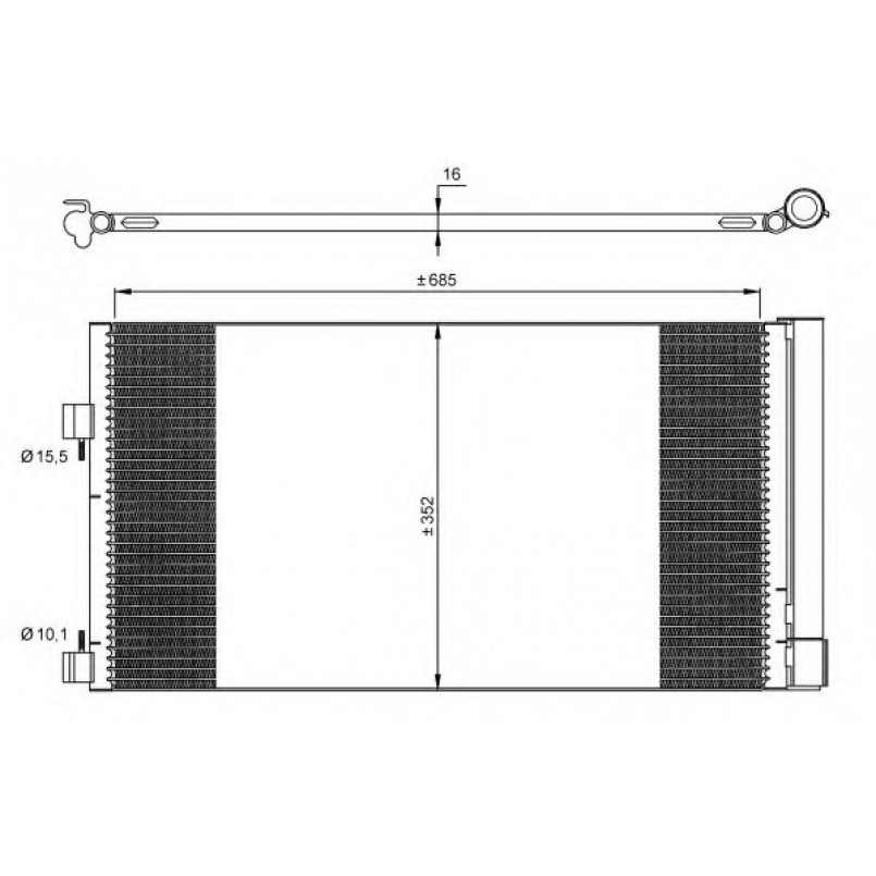 35890 NRF Радіатор кондиціонера Renault Laguna III, Latitude 1.5D-3.5 10.07- — фото товара №1