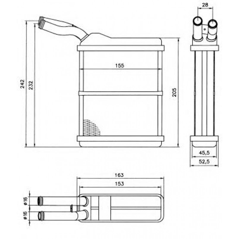 52134 NRF Радіатор пічки — фото товара №2