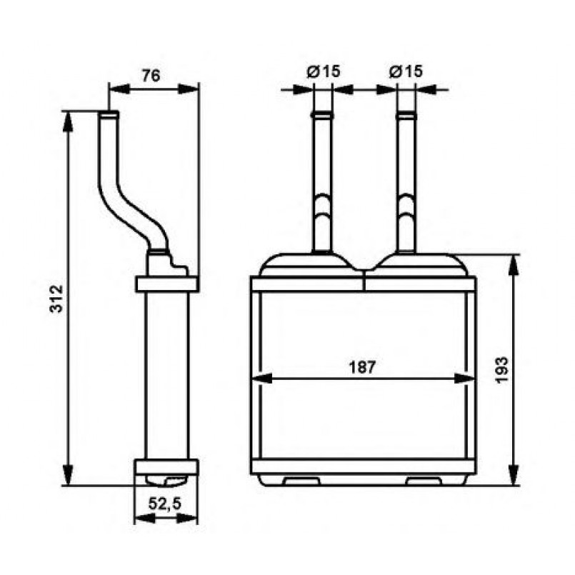52103 NRF Радіатор пічки — фото товара №2