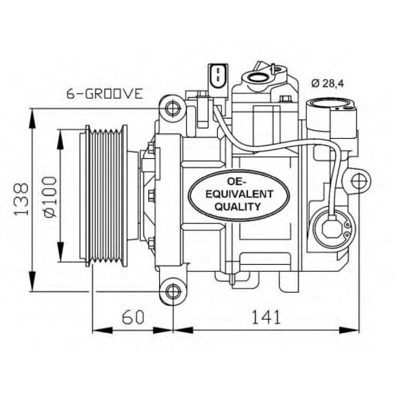 32263 NRF компресор кондиціонера Audi A4/A5/A6/A8/Q5 1.6-3.0 — фото товара №1