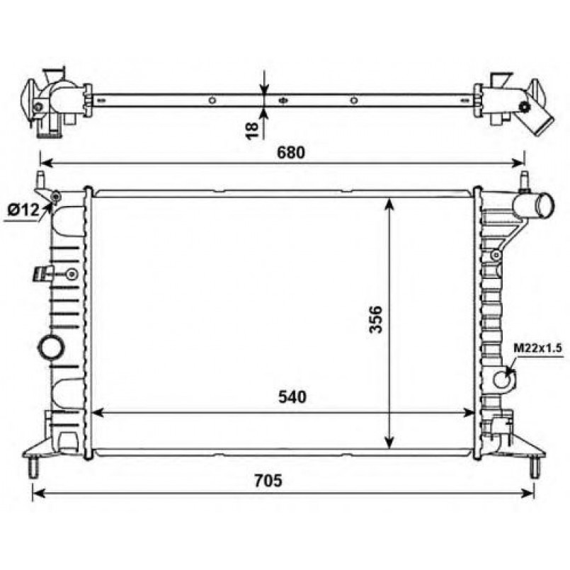 509516 NRF Радіатор охолодження Opel Vectra B 1.8 i 16V 95-02 — фото товара №3