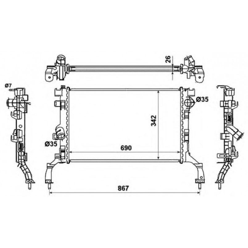 53967 NRF Радіатор охолодження — фото товара