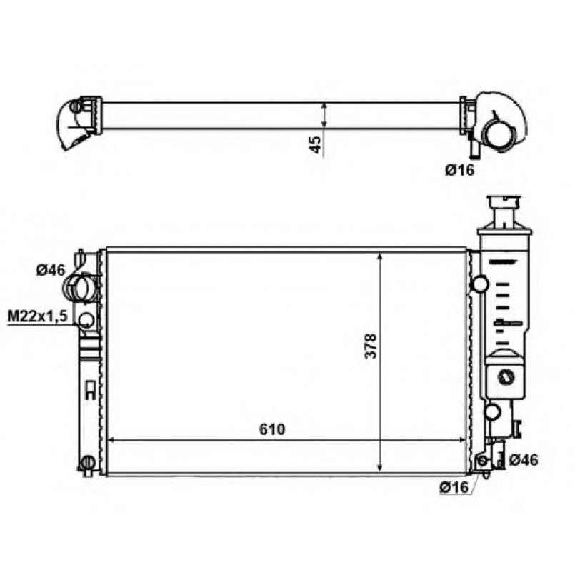58889 NRF Радіатор охолодження — фото товара №3