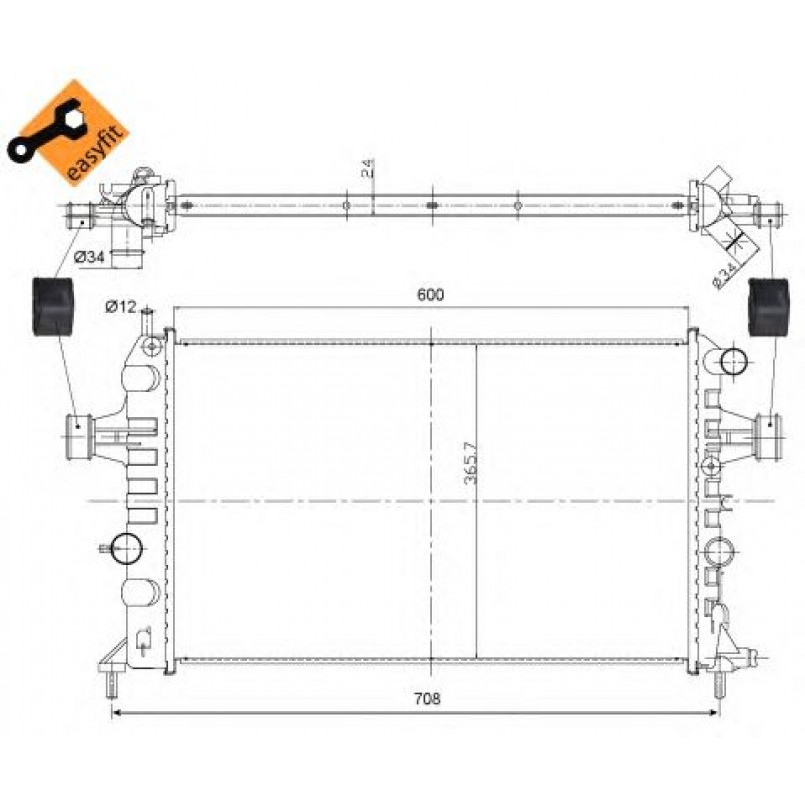 54668 NRF Радіатор охолодження — фото товара №1