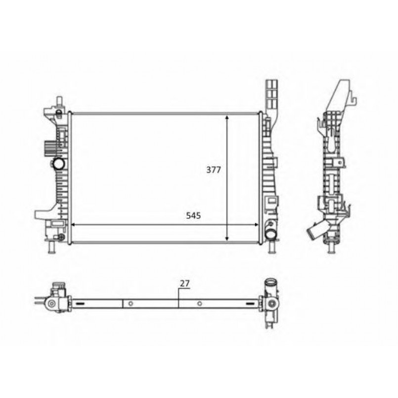 58284 NRF Радіатор охолодження двигуна Ford C-Max II, Focus III, Grand C-Max, Kuga II, Transit Conne — фото товара