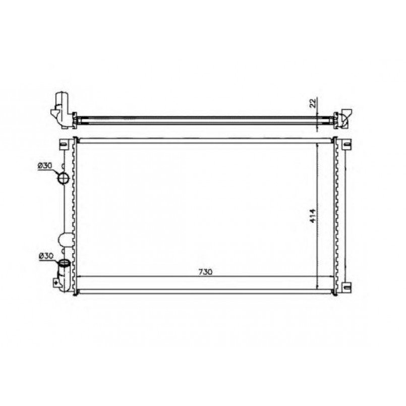58321 NRF Радіатор охолодж. двигуна RENAULT MASTER II 1.9D/2.2D/2.5D 09.00- — фото товара