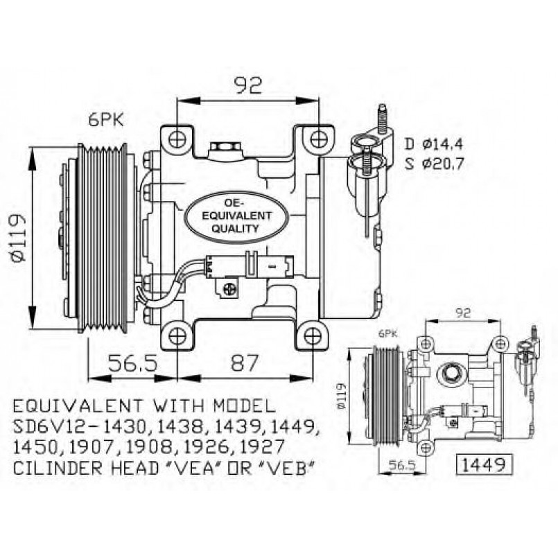 32227 NRF Компресор кондиціонера — фото товара №1