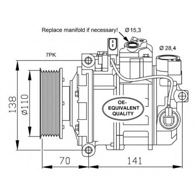 32613 NRF Компресор кондиціонера — фото товара