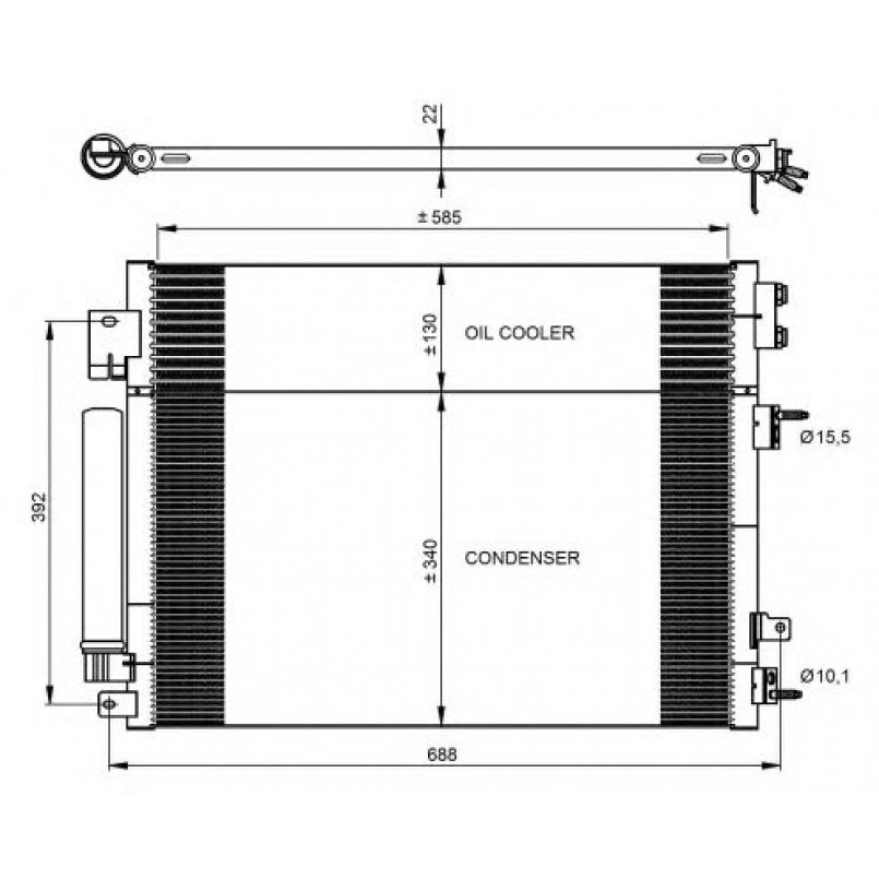 350088 NRF Радіатор кондиціонера — фото товара №1