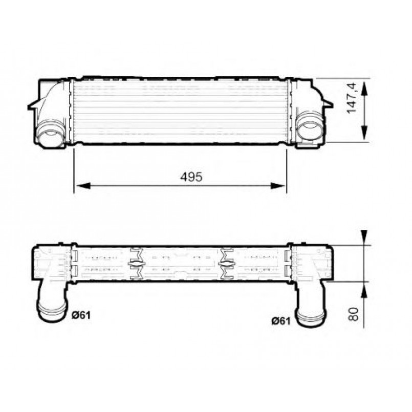 30524 NRF Радіатор інтеркулера BMW X3 (F25)/X4 (F26) 1.6/2.0 — фото товара