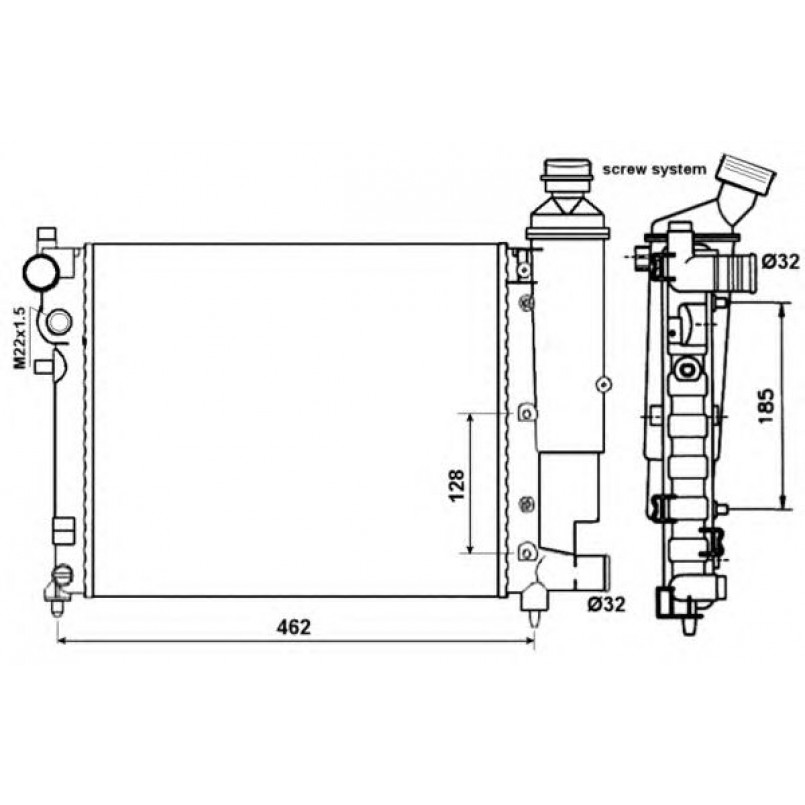58067 NRF Радіатор охолодження — фото товара №3