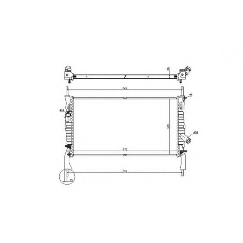 53742 NRF Радіатор охолодження — фото товара