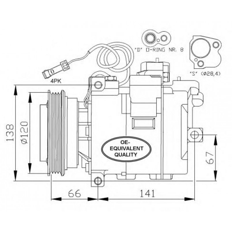 32104 NRF Компресор кондиціонера — фото товара №1