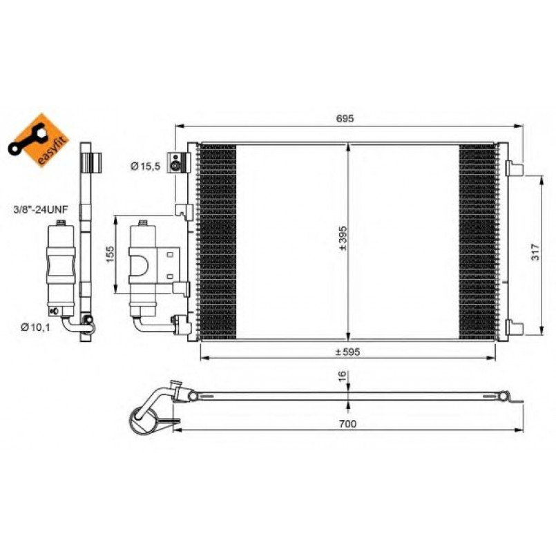350042 NRF Радіатор кондиціонера — фото товара №1