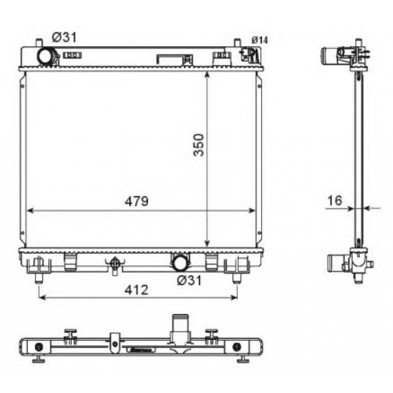 53667 NRF Радіатор охолоджування — фото товара №3
