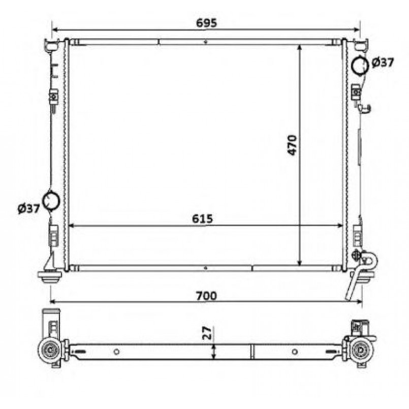 53928 NRF Радіатор охолодження — фото товара №1
