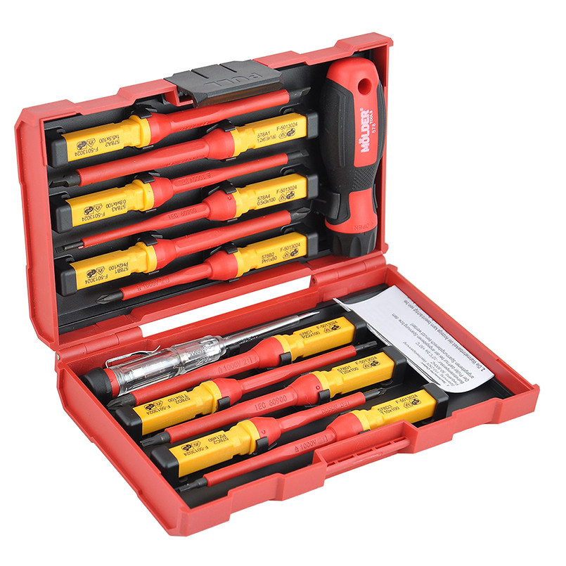 MOLDER Набір викруток ізольованих з індикатором напруги, VDE 1000 В, 13 шт — фото товара №1