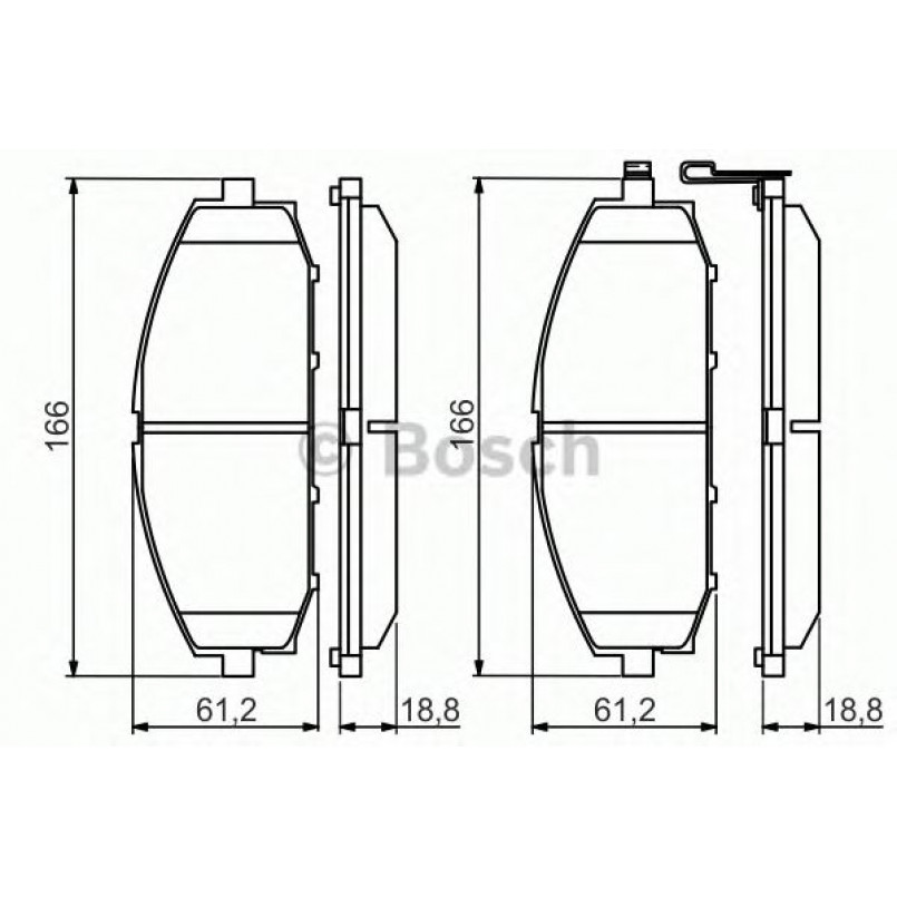0986494560 BOSCH Гальмівні колодки до дисків BP1481 — фото товара