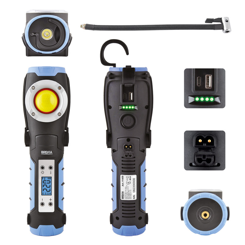 BREVIA LED ліхтар 18W, 1800lm + компресор 100W, 7800mAh, type-C — фото товара №2