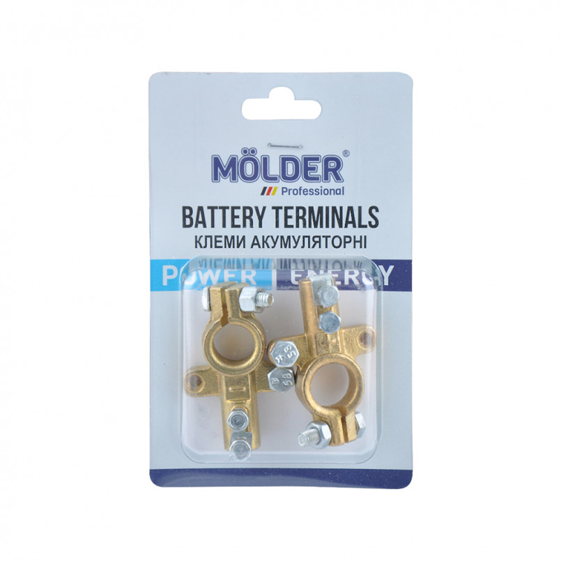 MOLDER Клеми акумуляторні посилена EURO, латунь, 190гр., (2шт) — фото товара №1