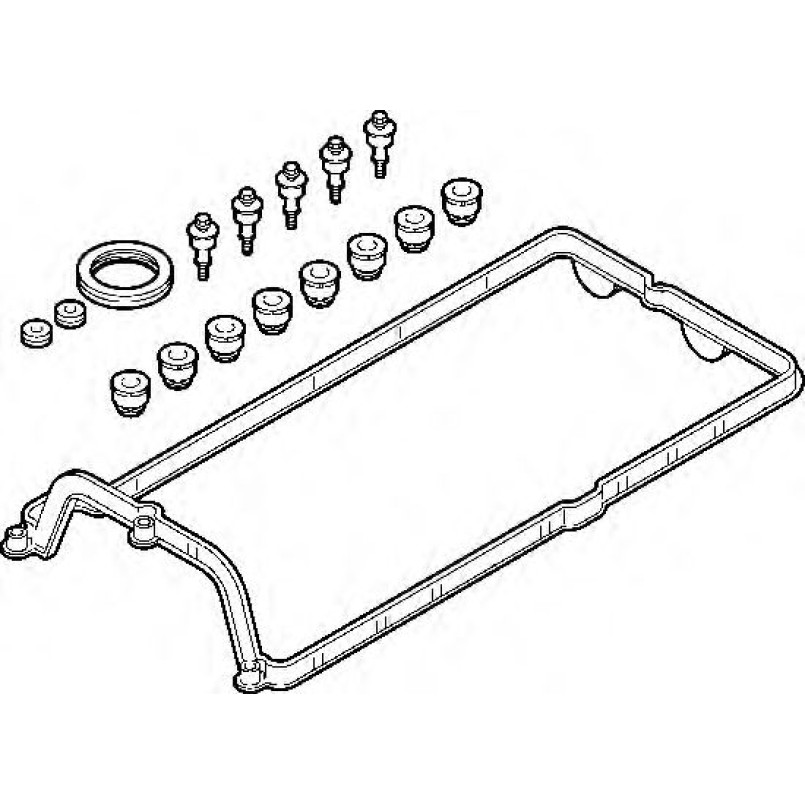725.330 Elring Прокладка кришки клапанів BMW 5 (E60)/7 (E65) 01- (1-4 циліндр) (к-кт) — фото товара №1
