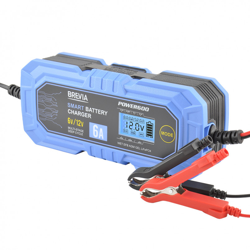 BREVIA Зарядний пристрій АКБ BREVIA 6A, 6V/12V, 4-150Ah (10шт.) — фото товара №2